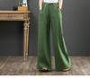 Sixteen Colors Multi-color High Waist Wide-Leg Linen Cotton Korean Style Women's Pants, Spring/Summer, Plus Size, Floor-Length, Straight Leg.