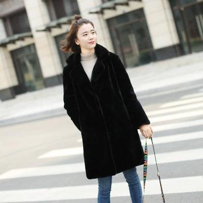 Autumn and Winter Fur One-piece Imitation Fur Fur Mink Coat Women's Mid-length Women's Jacket Mink