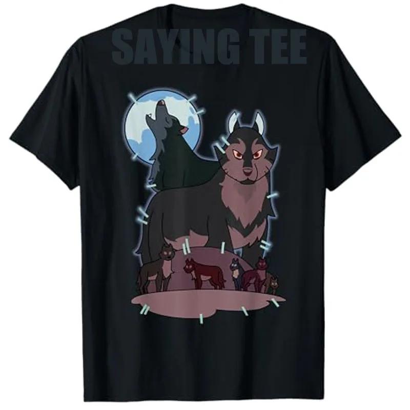 Wolf Howling At Moon Graphic Tee Unisex Cotton Round Neck Breathable Short Sleeve TShirt S