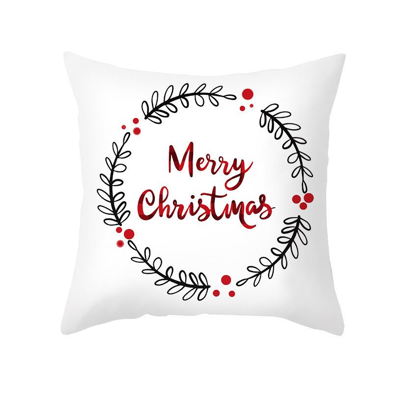 New Christmas Printed Linen Pillow Cover Sofa Cushion Cover Home Furnishings