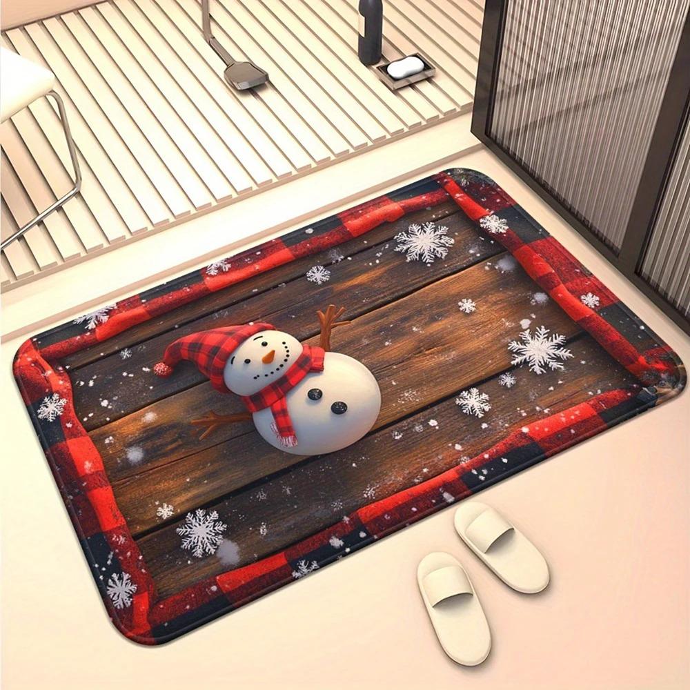 1pc Welcome To Christmas At Home , Holiday Indoor and Outdoor Rear Front Door Welcome Mat Winter Door Mat.