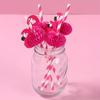12pcs, Pink Flamingo Paper Straws, Summer Hawaii Aloha Party Supplies Tableware, Hawaiian Party Decorations Birthday Wedding Paper Drinking Straws