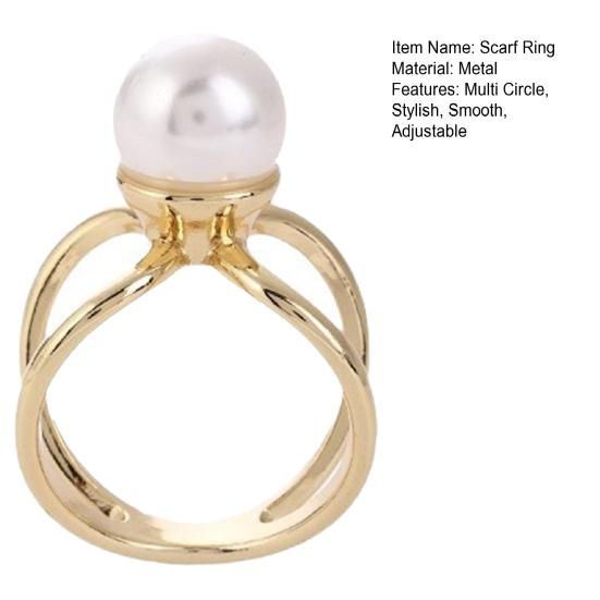 Faux Pearl Scarf Ring Silk Scarf Slide T-shirt Tie Clip Stylish Slide Ring