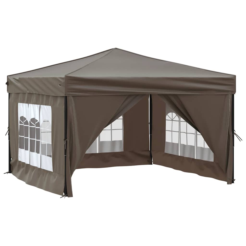 Vidaxl Fällbart Partytält med Väggar, Taupe, 3x3 M