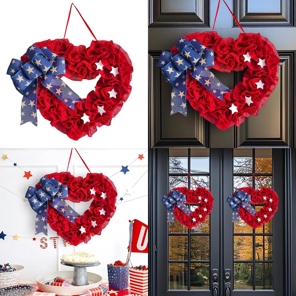 Unabhängigkeitstag Wandbehang Mit Schmetterlingsknoten Herzgirlande Für Wohnkultur