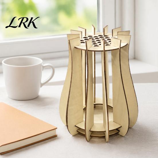 Fashionable Desktop Vases for Classroom Wooden Puzzle Flower Vase, Display Stand Flowers or Sturdy Boxwood Decor Windowsill Artificial Flowers,
