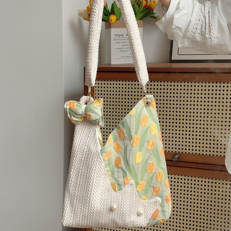 

Новый большой нишевый дизайн тюльпан сумка-тюльпан новая сумка через плечо свежая сумка под мышку тоут может вместить тюльпан