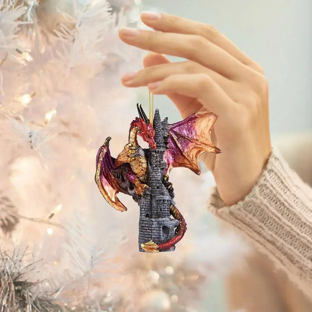Acrylic Decoration Ornament Colourful Dragon Miniature Home Decor Holiday Christmas Decoration Christmas Tree Hanging Ornaments