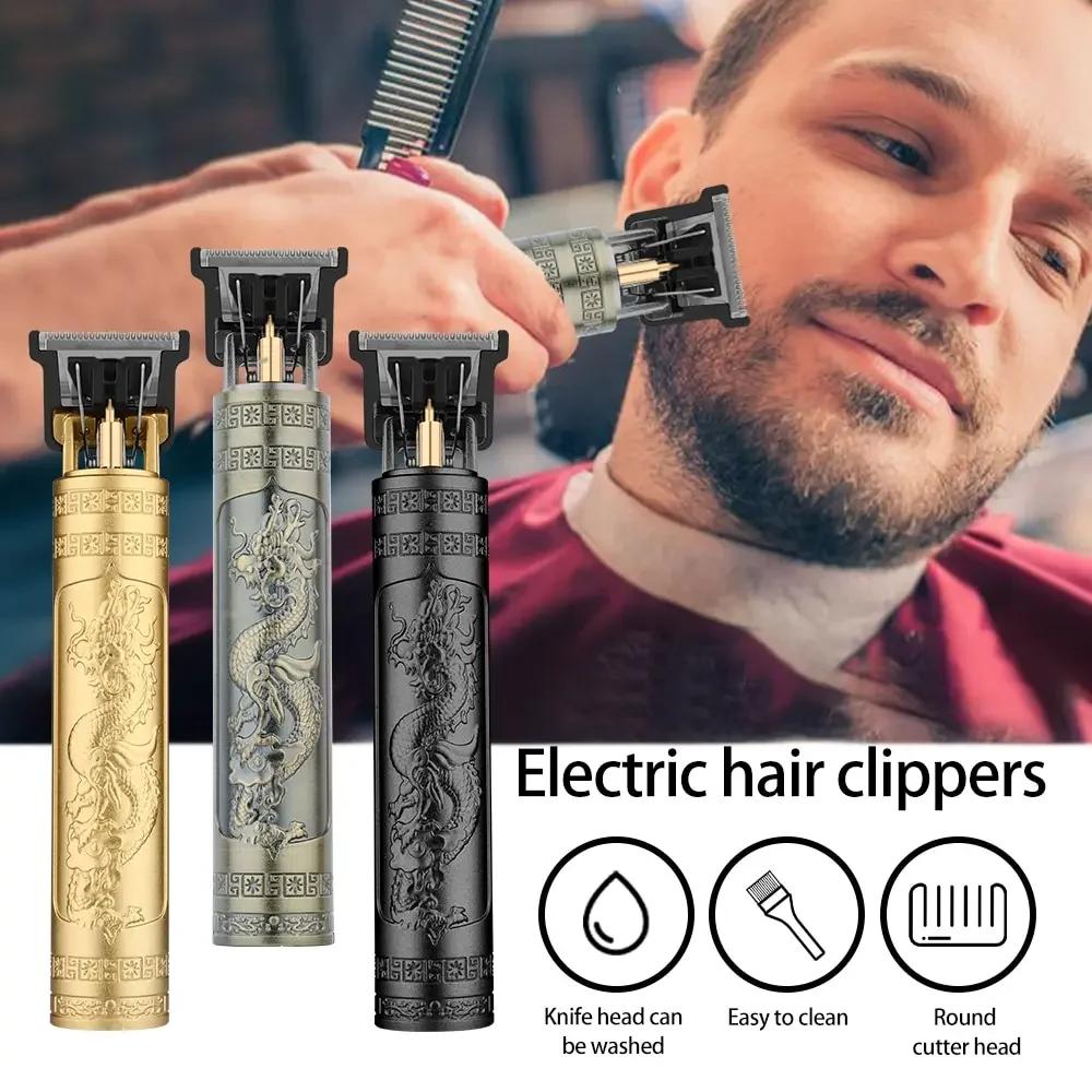 Vintage T9 elektrische Haarschneidemaschine Haarschneidemaschine professionelle Männer Rasierer wiederaufladbare Friseur Trimmer für Männer Dragon Buddha