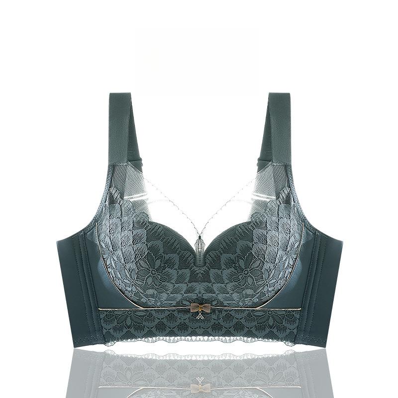 Gather Bra Female Sexy Lace Bra Anti Sagging Side Cinched Accessory Bra No Steel Ring Lace Adjustable Bra