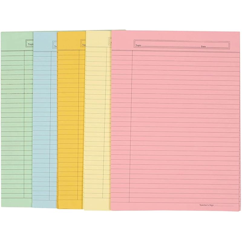Eclet A4 Size Both Side Ruled colour Sheet (Pack of 40 sheets) for Project/Assignment/Practical/Homework(A4-40 colour sh