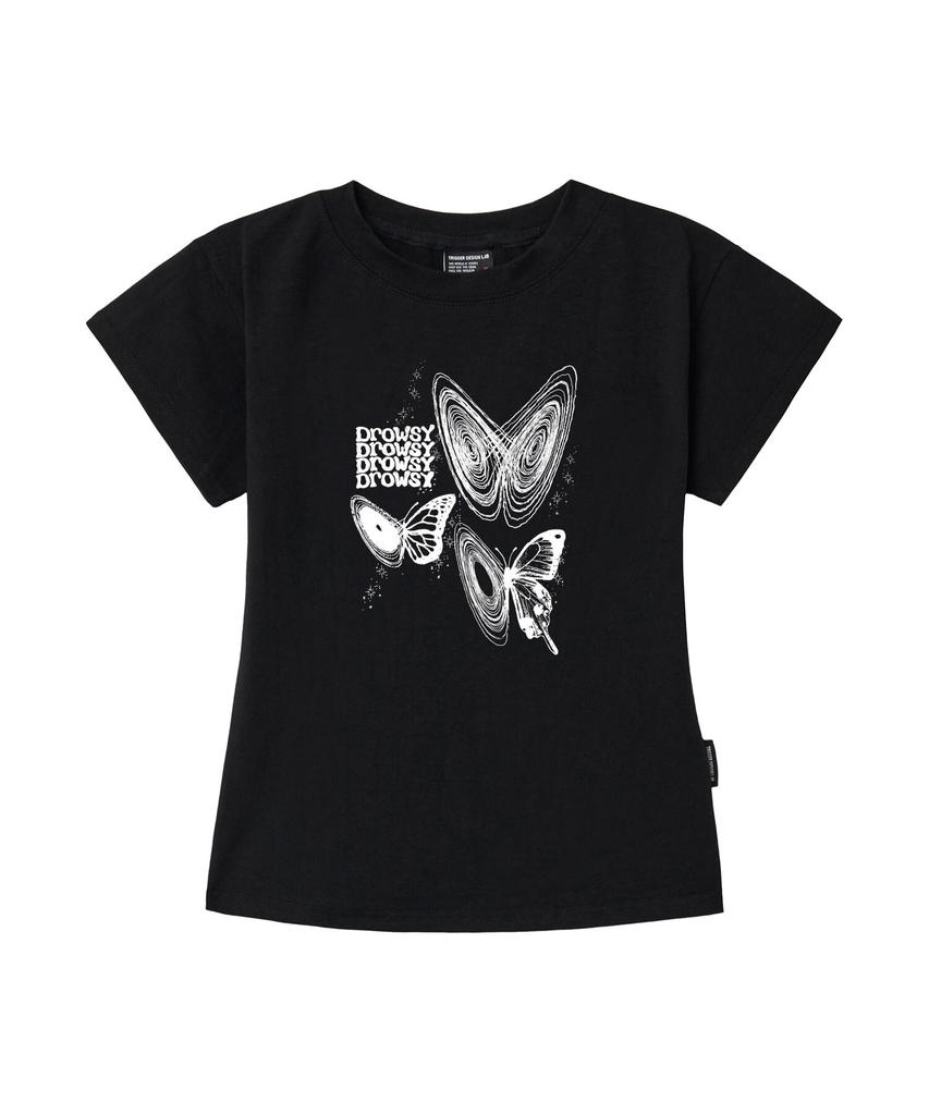 Deulousi Dw Butterfly Slim Fit Short Sleeve T-Shirt 2 Colors