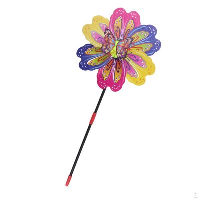3D Butterfly Colorful Windmill Wind Whirligig Kids Children Toy