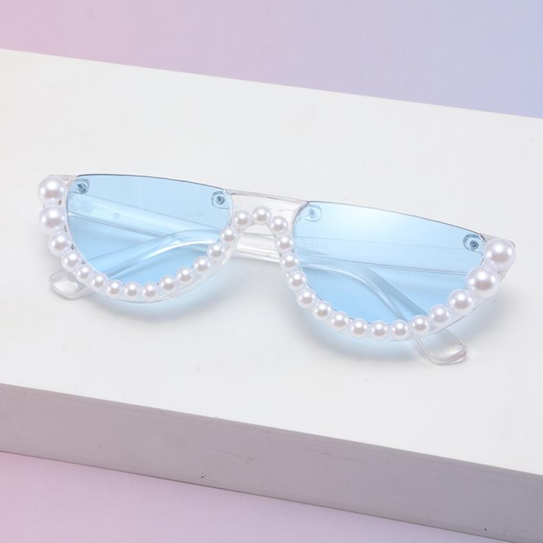 Love Sunglasses Heart-Shaped Pearl Sunglasses Women'S Candy-Colored Glasses Peach Heart Marine Slices Ins Cute