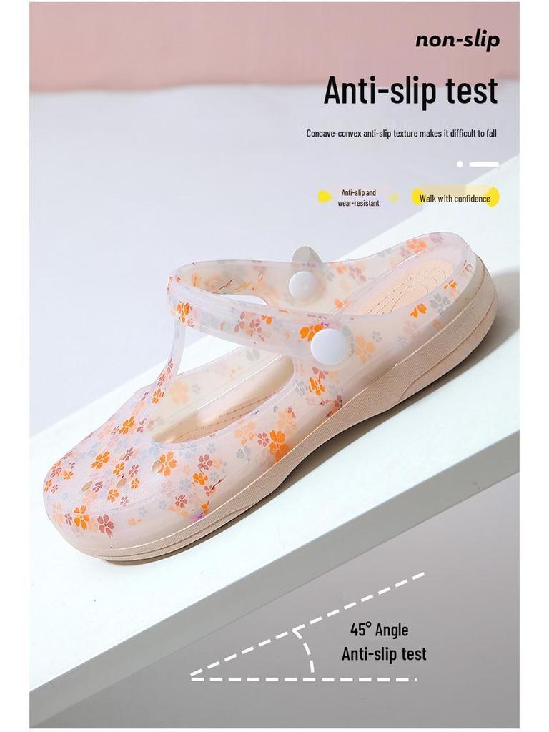 Damen Rutschfeste Zehengeschlossene Jelly Strandsandalen