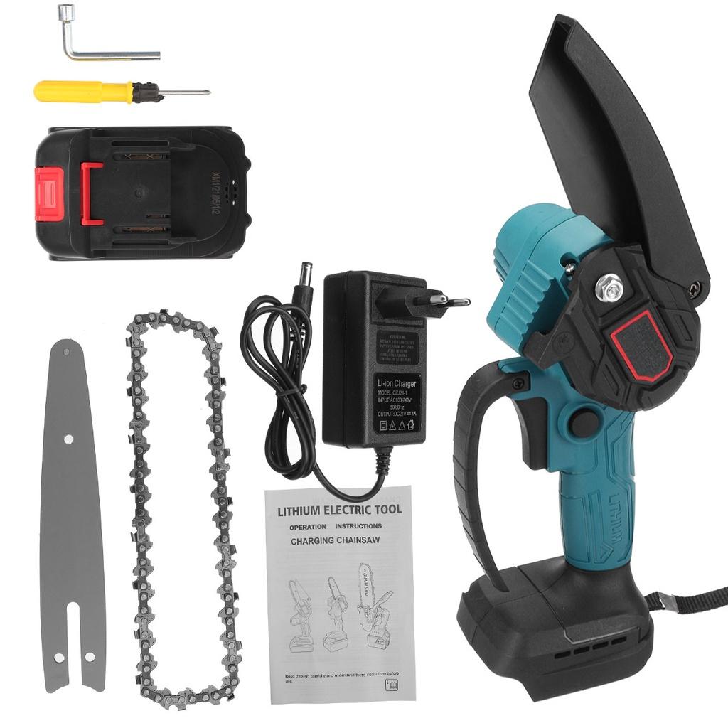 

Rechargeable Cordless Electric Saw 3000W 88V Portable Woodworking Chainsaw Mini Chain Saw Pruning Saw Cutting Tool With 1/2 Battery 1*Battery