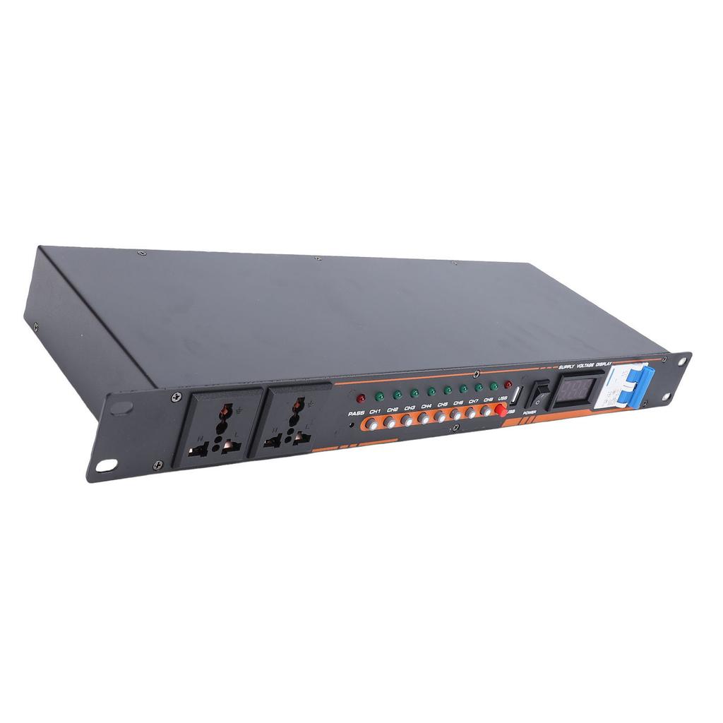 10 Outlet Power r High Power Equipment Power Controller with Digital Voltage Display Independent for Stage Amplifier Studio