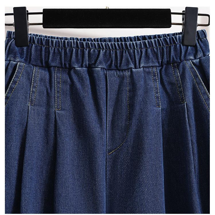 DIMANAF 2023 Jeansy Jesienne Duże Rozmiary Długie Spodnie Damskie Elastyczne Luźne Vintage Haremowe Codzienne Damskie Basic Pokazujące Smukłe Nogawki 5XL A