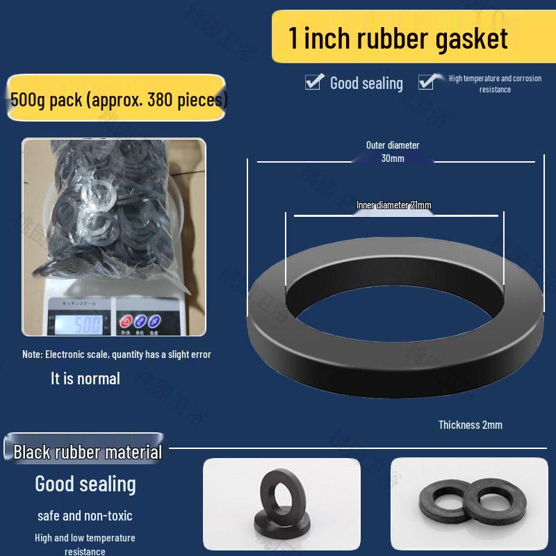 Waterproof Rubber Gasket Pad for Shower Hose & Water Meter - Fits 3/8", 1/2", 3/4", 1" Size Washers