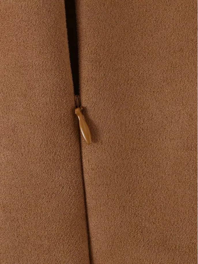 Women's Suede Bodycon Midi Skirt - Autumn/Winter Korean Retro Style
