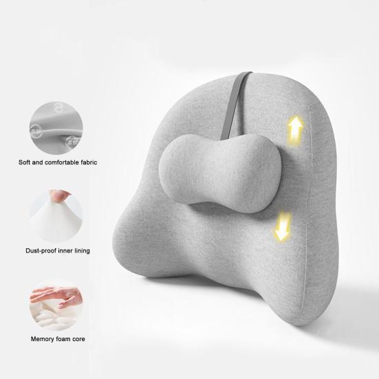 Bederní opěrný polštář s nastavitelným posuvníkem Polštář pro bederní oporu z paměťové pěny Polštář pro úlevu od bolesti zad pro autosedačku kancelářskou židli