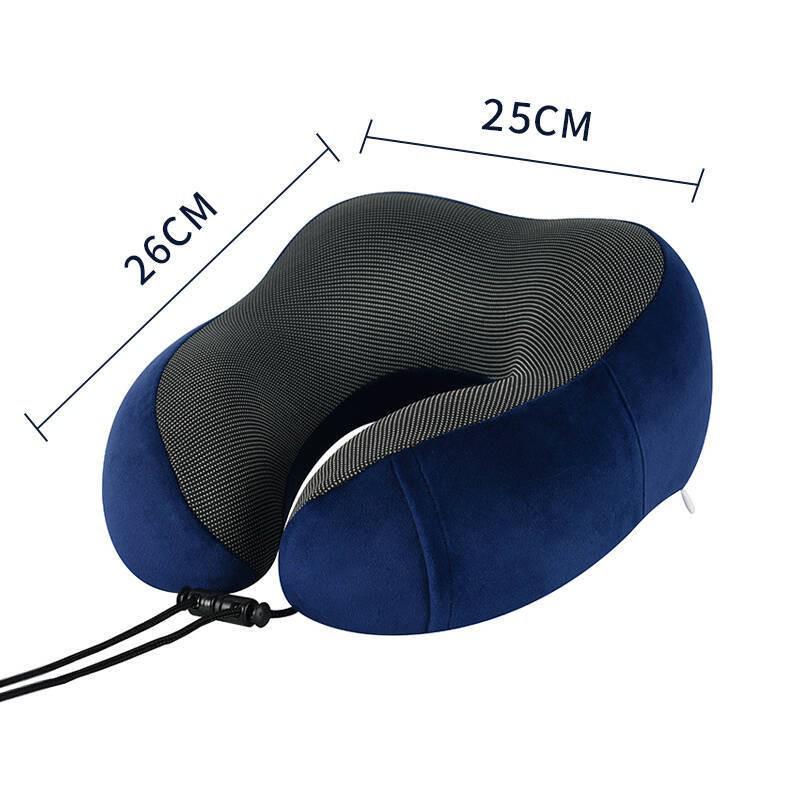 U-Shaped Memory Foam Travel Pillow - Neck and Cervical Spine Support, Portable Airplane Sleeping Pillow Single Pillow