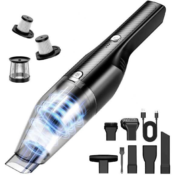 Handheld Vacuum Cordless -Car Vacuum Portable Cordless Cleaner with 11000Pa Powerful Suction,1.2lbs Lightweight, Type-C Charge, Multiple Accessories,