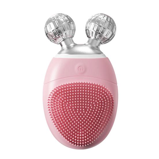 

Роликовая очищающая щетка для лица, 5 режимов, регулируемая, IP67, водонепроницаемая, компактная, портативная, электрическая, для массажа лица розовый
