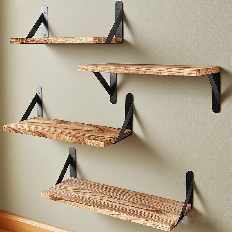 Wooden Wall-Mounted Display & Storage Rack for Entryway or Living Room
