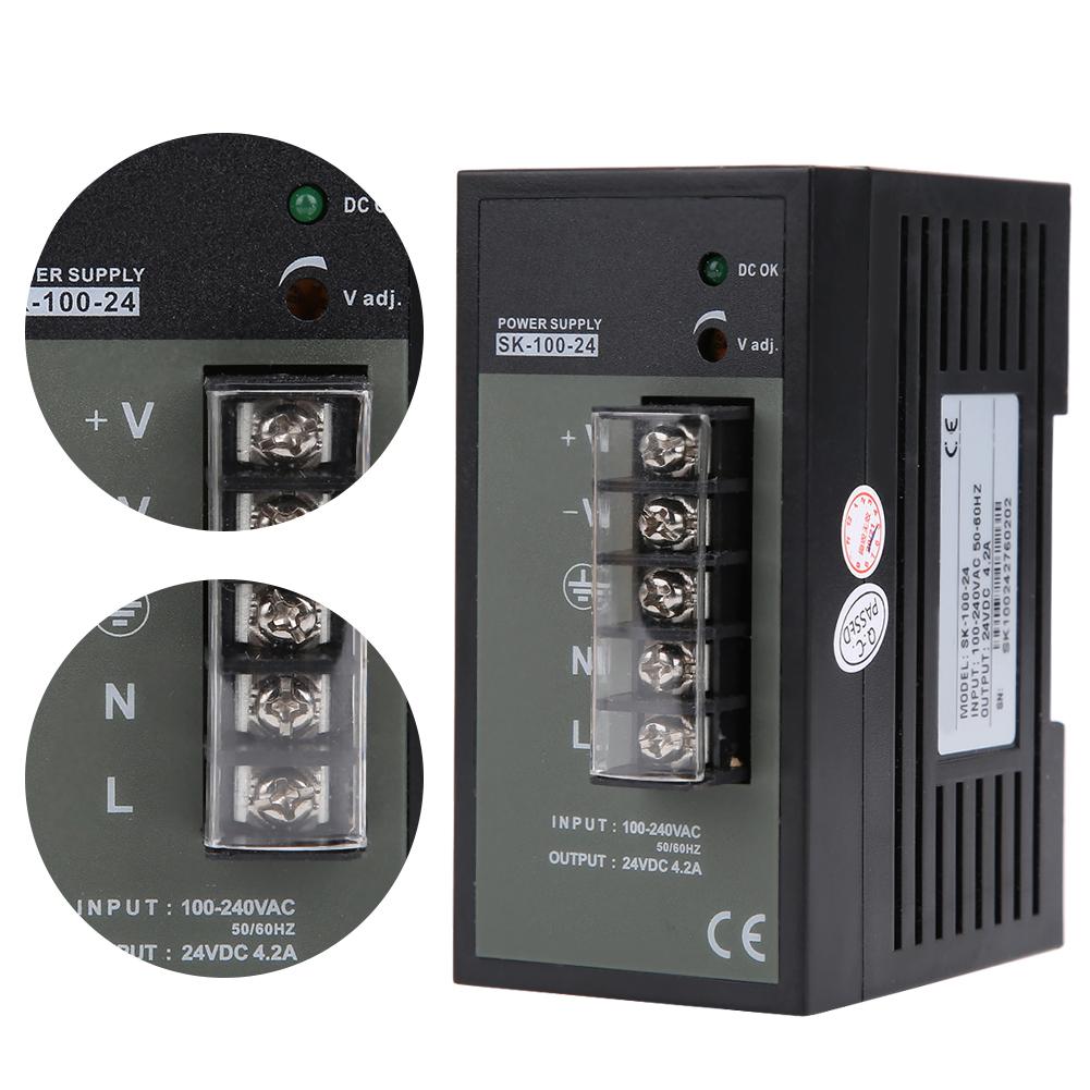 Rail Switching Power Supply Din Industrial Grade Adjustable Switch SK?100?24 100?240VAC