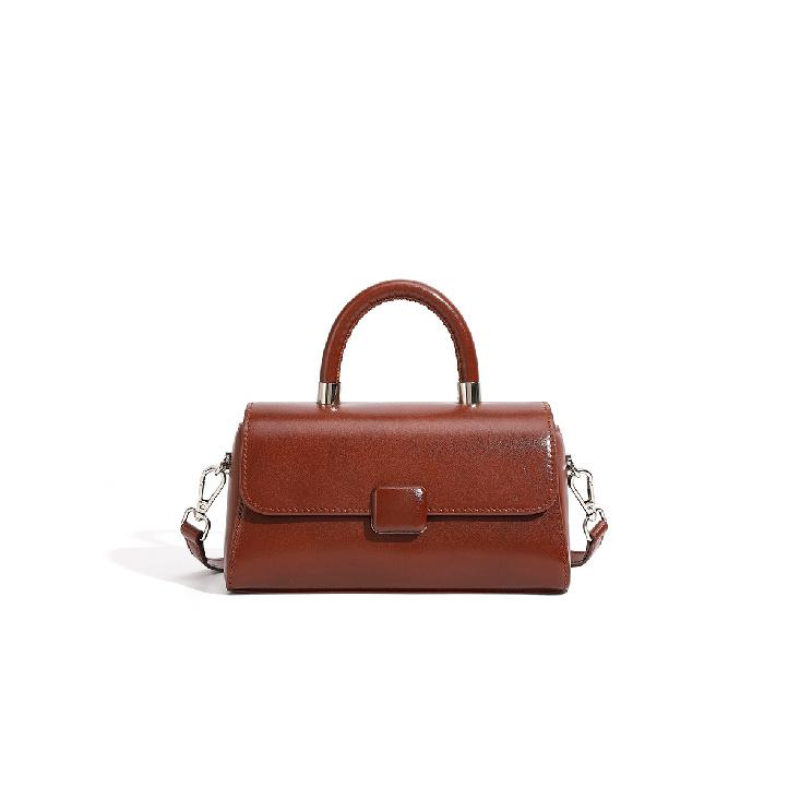 Genuine Leather Versatile Single-Shoulder Women's Bag Textured Commuter Crossbody Small Square Handbag