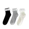 Solid-color Women's Spring and Summer Breathable Thin Combed Cotton Lace Short Socks