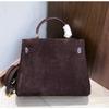 European and American Retro Suede Fringed Keli Bag 2025 New Autumn and Winter Leather Women's Bag Lock Fashion Portable Shoulder Bag
