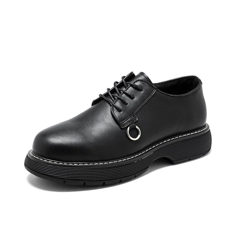 Men's Japan Karajuku Korean Style Fashion Streetwear Vintage Thick Platform Casual Genuine Leather Shoes Male Dress Leather Shoe