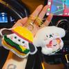 Cute Cartoon Frog Plush Dog Doll Pendant Girl Heart Bag Decorative Beads Chain Keychain Accessories