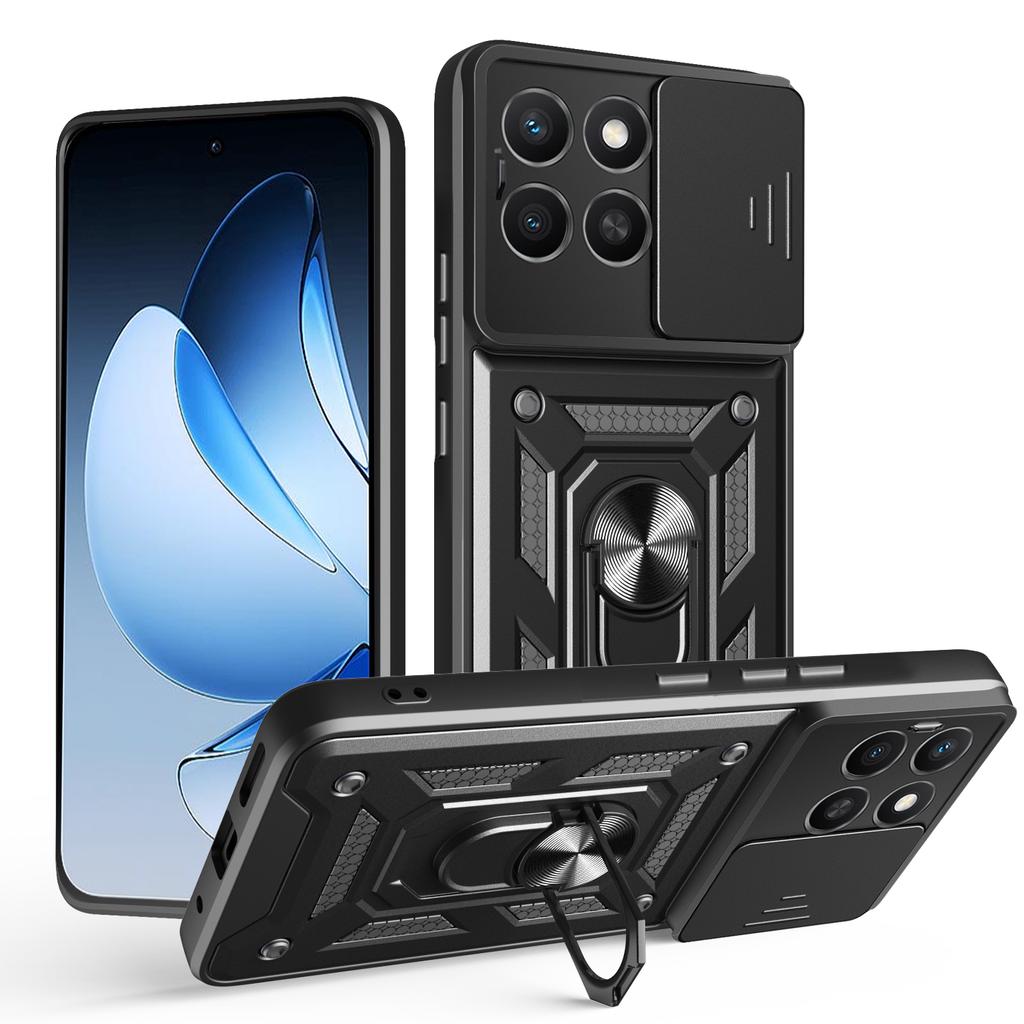 Slide Camera Cover for Honor X8C X7C X9C X6B X7B X8B X9B X6A X7A X8A X9A X6 X7 X8 Case Armor Ring Stand Holder Cover Capa Funda