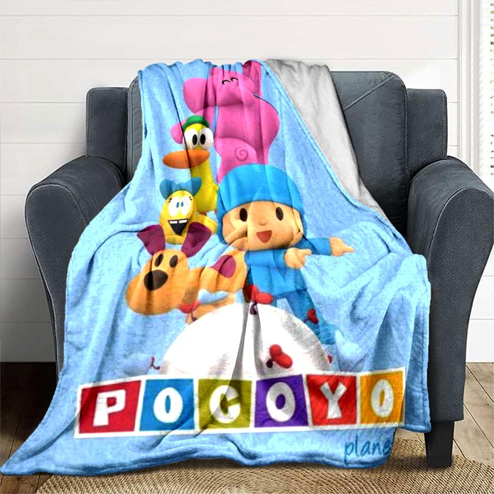 Coperta in Flanella con Stampa Cartone Animato Pocoyo Alta Qualità Calda Confortevole Coperta per Tutte le Stagioni Perfetta per Regali Decorazioni per la Casa