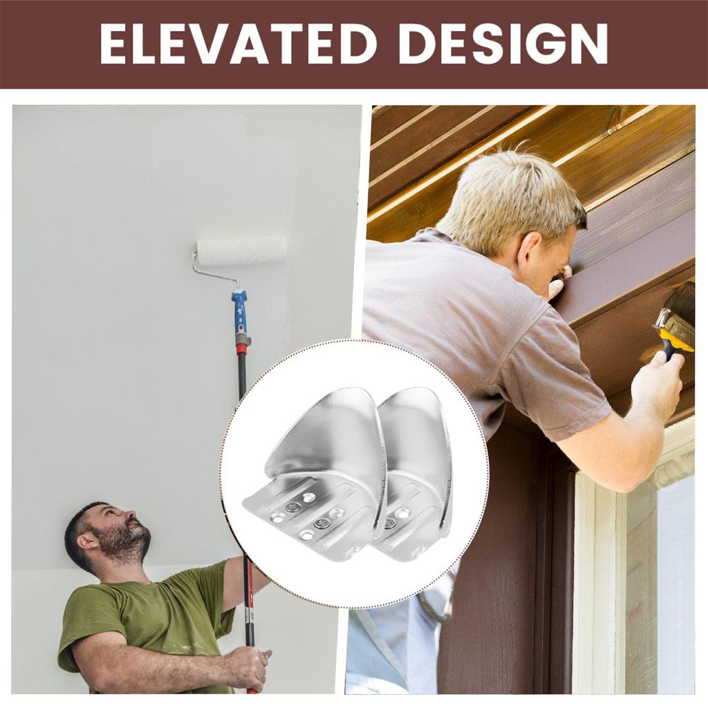 2 Pack Adjustable Metal Drywall Stilt Heel Bracket Replacement Kits for Safe High Wall Painting and Construction Work