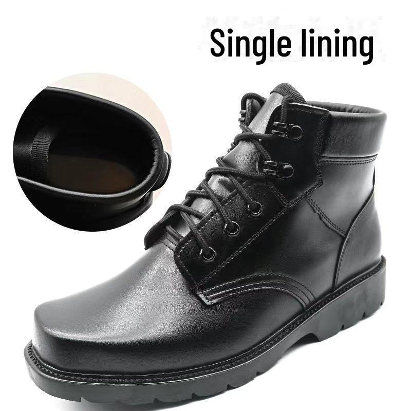 Herren-Schneestiefel aus Vollrindleder mit Wollfutter – Hohe, warme, kältebeständige Winterlederschuhe