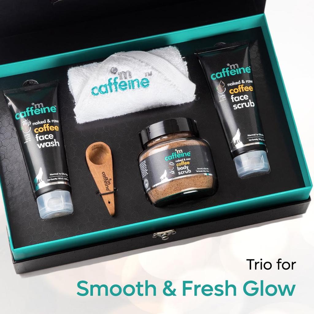 mCaffeine Moment Gift Kit For Women & Men With Coffee Skincare Set For Birthday Anniversary All Occasions
