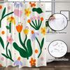 Vintage Flowers 70S 80S Shower Curtain Washable Waterproof Fabric Aesthetic Bath Curtains Set For Bathroom With Hooks Decor Art