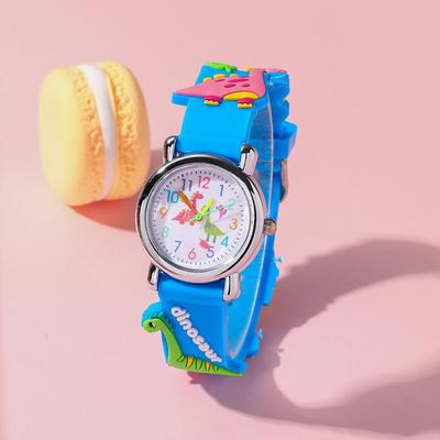 Neue Cartoon Dopamin Uhr 3D Dinosaurier Zifferblatt Jungen Kinder Quarzuhr.