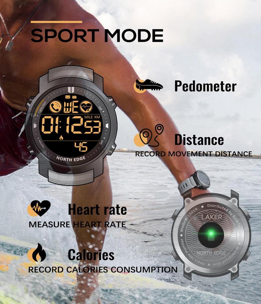 Bluetooth Waterproof Military Watch 100M - NORTH EDGE