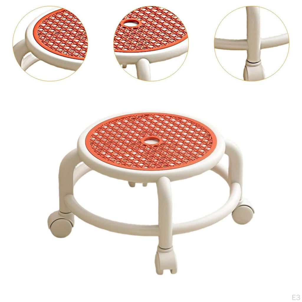 360° Rotating Stool with Wheels for Easy Movement