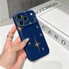 Midnight Gold Starburst Star Pattern Protective Shockproof Film Aesthetic Bumper Phone Case Cover For iPhone 14 15 16 17 Pro Max Plus