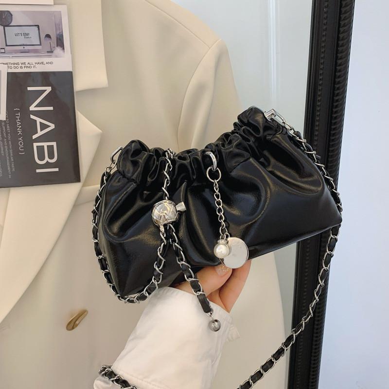 

Stylish Retro Bucket Bag For Women In Black And Silver Perfect For Casual Summer Outings чёрный
