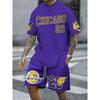 T-shirt da Basket da Uomo, Tuta Sportiva da Esterno, Set Stampato con Lettere Los Angeles