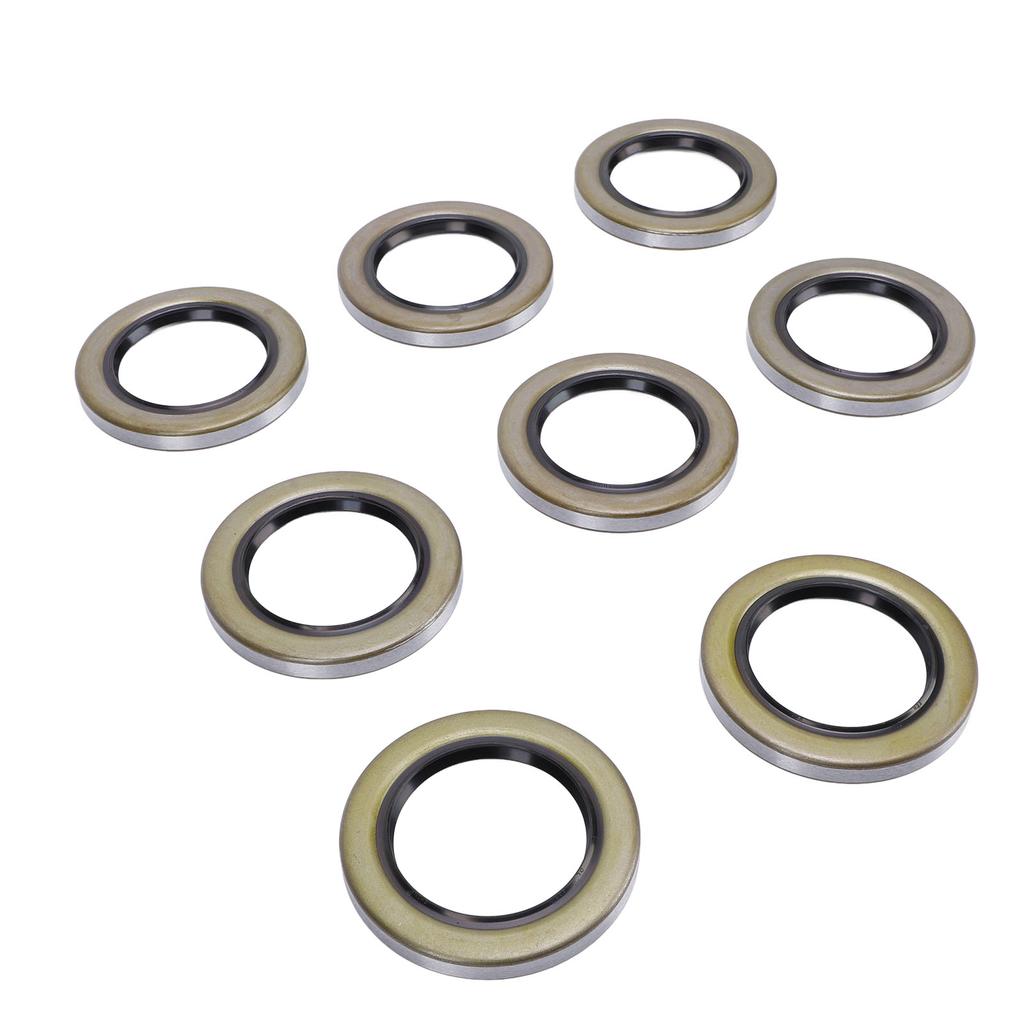 8PCS Trailer Hub Wheel Grease Seals 2.25in ID 3.376in OD Double Lip Grease Seals for Dexter Texcom RV Trailer