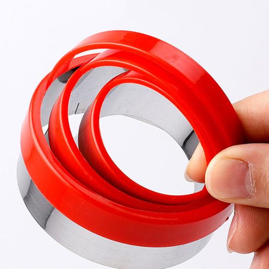 3Pcs Stainless Steel Cookie Cutter with Handles Heart Star Plum Blossom Circle Shapes DIY Baking Molds for Fondant Cookies Cake Decorating Tools