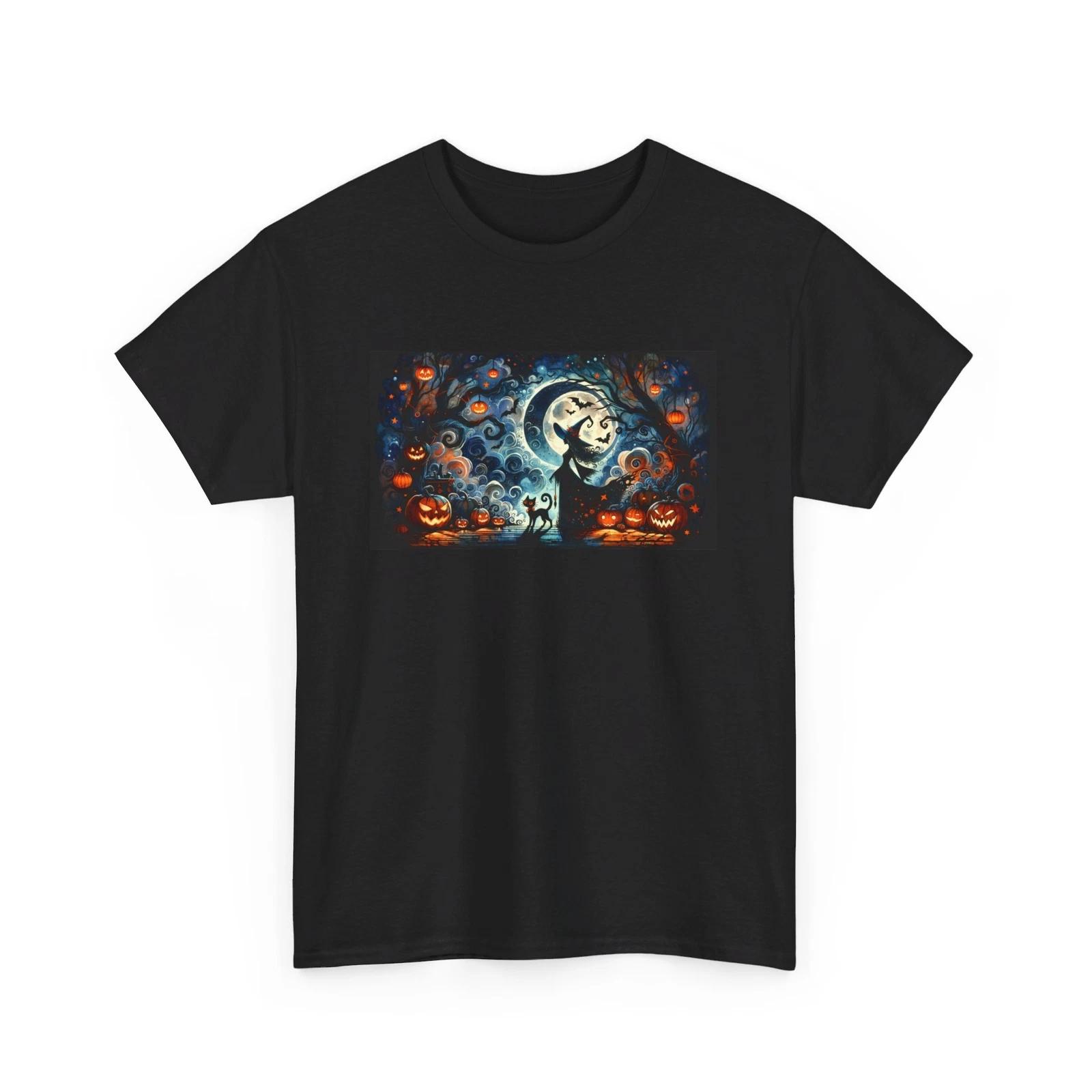 Unisex Adult T Shirt Halloween Witch Black Cat Potion Halloween Trick Treat Tee 3XL